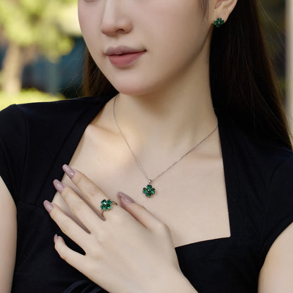 [Aurelle Style]Heart-shaped Four-Leaf Clover Ball Ring