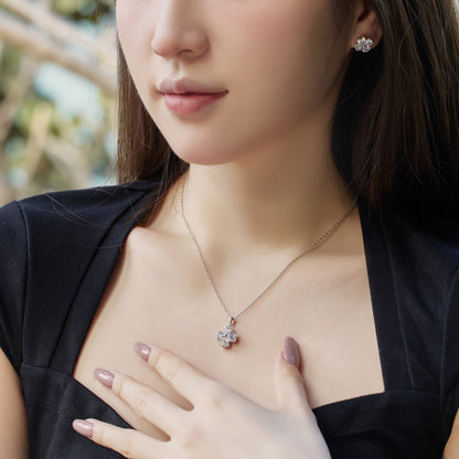 [Aurelle Style]Heart-Shaped Four-Leaf Clover Bead Necklace