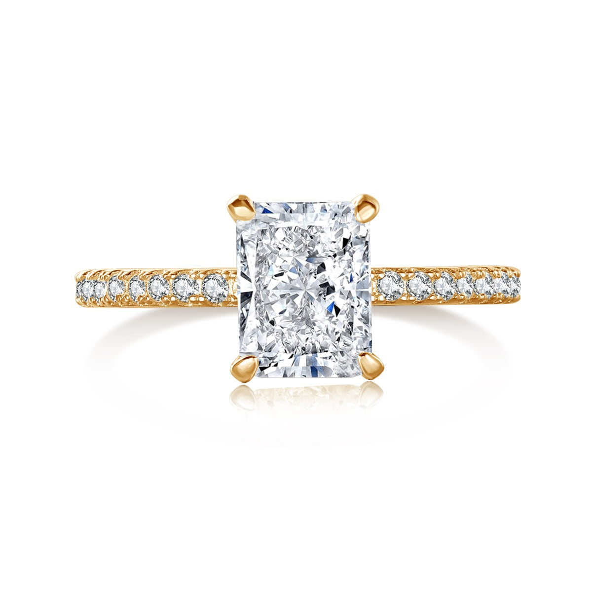 [Aurelle Style]2.0 Carat Dazzling Sparkling Radiant Cut Party Ring