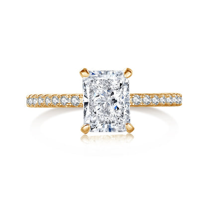 [Aurelle Style]2.0 Carat Dazzling Sparkling Radiant Cut Party Ring