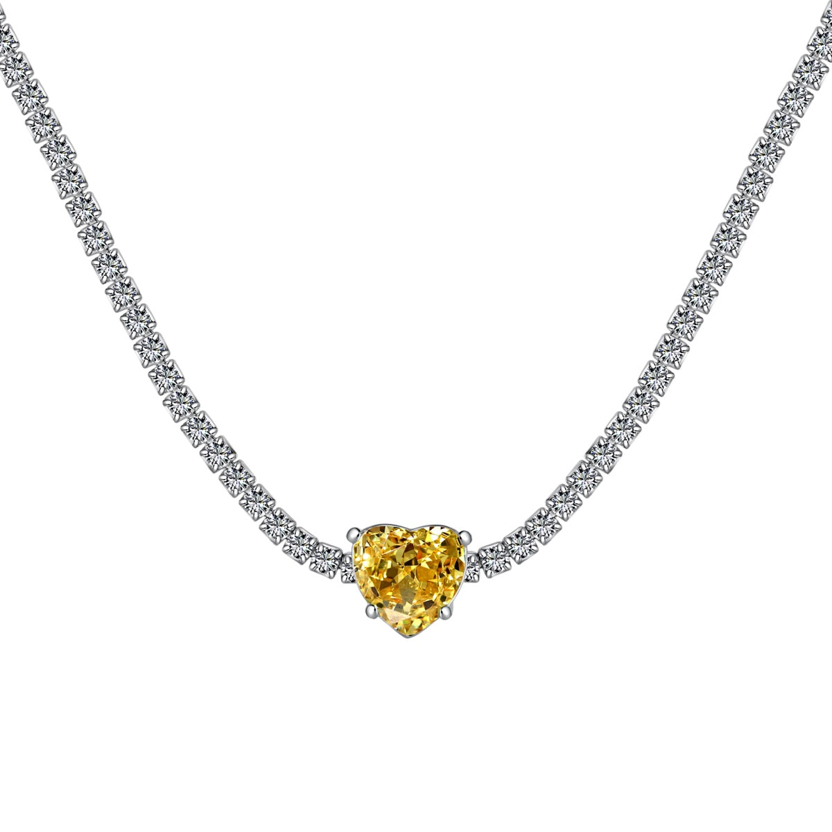 [Aurelle Style]2.0 Carat Sparkling Tennis Heart Cut Necklace