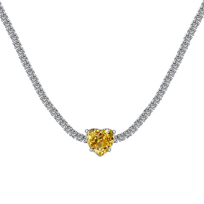 [Aurelle Style]2.0 Carat Sparkling Tennis Heart Cut Necklace