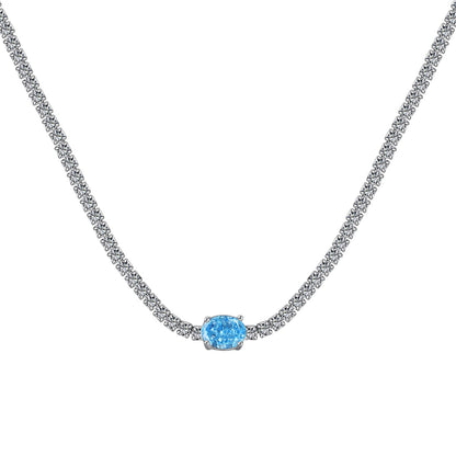[Aurelle Style]1.0 Carat Shining Oval Cut Necklace