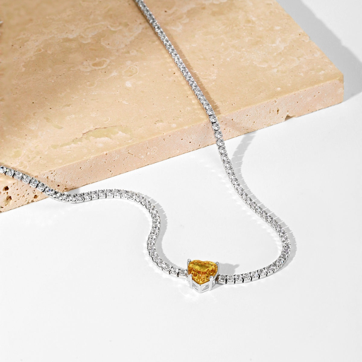 [Aurelle Style]2.0 Carat Sparkling Tennis Heart Cut Necklace
