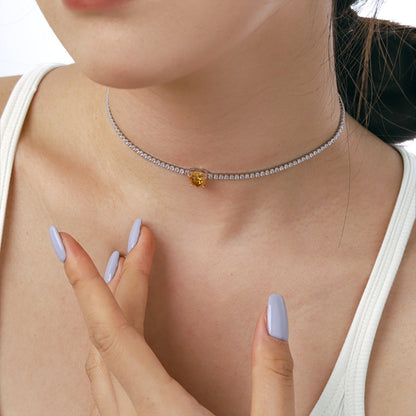 [Aurelle Style]2.0 Carat Sparkling Tennis Heart Cut Necklace