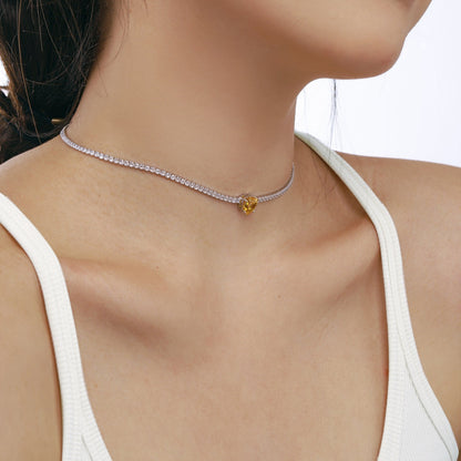 [Aurelle Style]2.0 Carat Sparkling Tennis Heart Cut Necklace