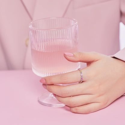 [Aurelle Style]Sparkling Colorful Round Cut Tennis Ring