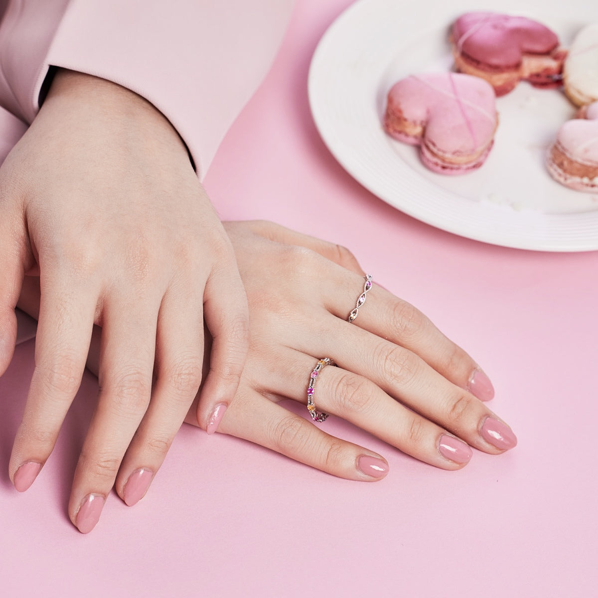 [Aurelle Style]Sparkling Colorful Round Cut Tennis Ring