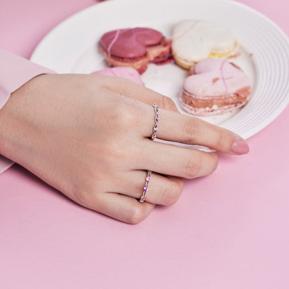[Aurelle Style]Sparkling Colorful Round Cut Tennis Ring
