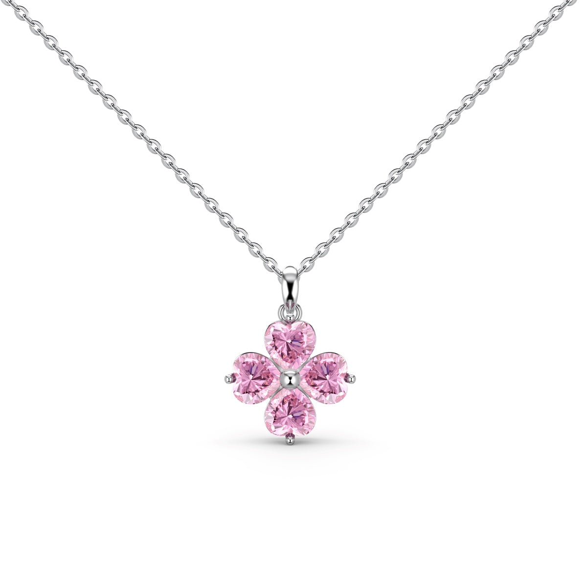 [Aurelle Style]Heart-Shaped Four-Leaf Clover Bead Necklace