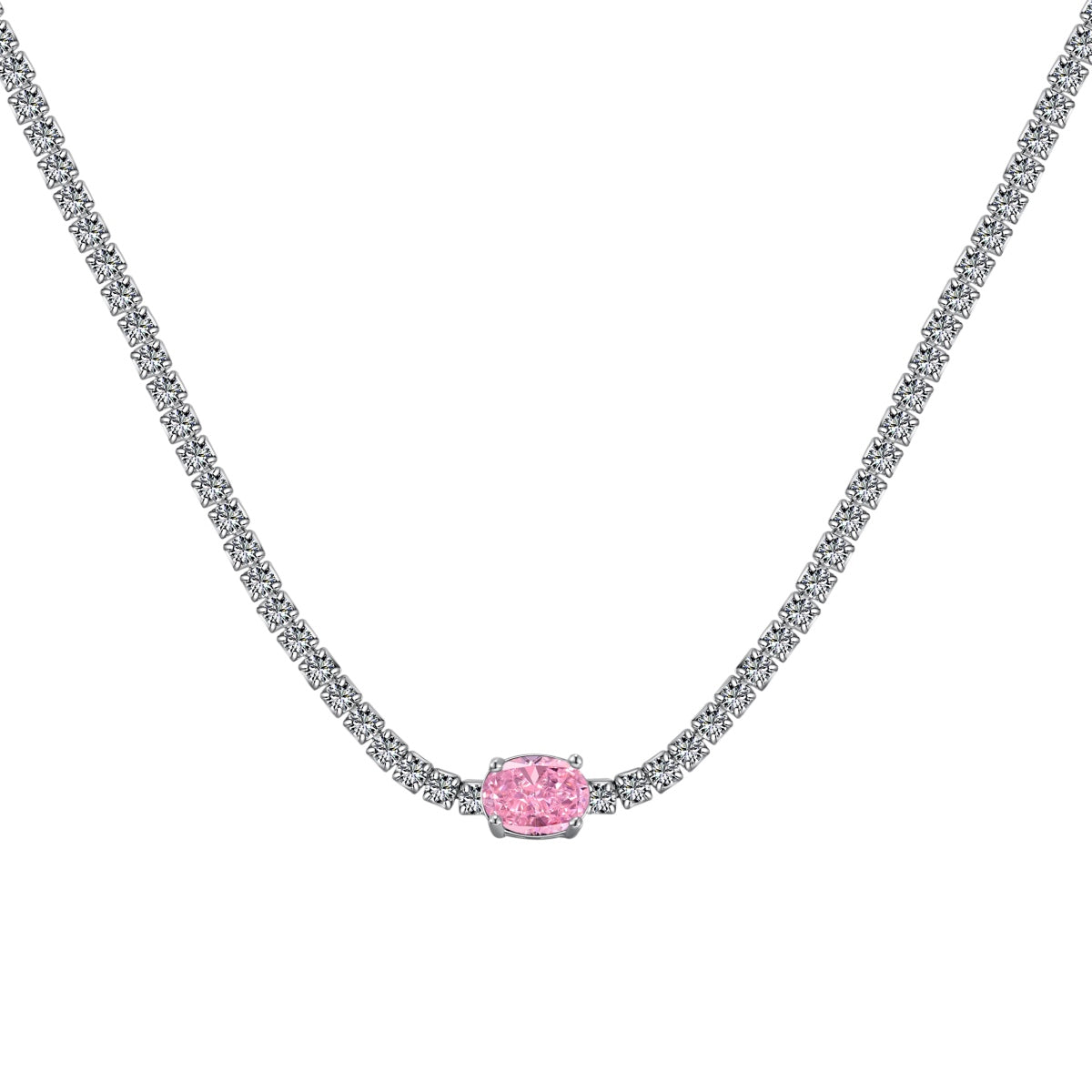 [Aurelle Style]1.0 Carat Shining Oval Cut Necklace