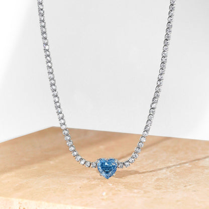 [Aurelle Style]2.0 Carat Sparkling Tennis Heart Cut Necklace