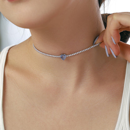 [Aurelle Style]2.0 Carat Sparkling Tennis Heart Cut Necklace