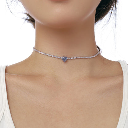 [Aurelle Style]2.0 Carat Sparkling Tennis Heart Cut Necklace