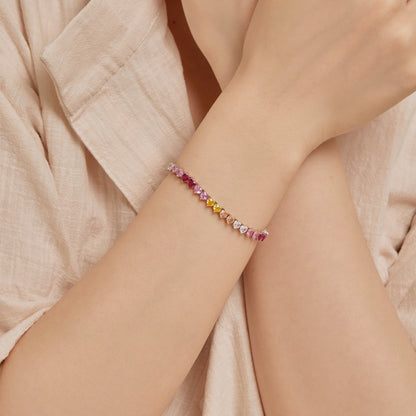 [Aurelle Style]Luxurious Colorful Romantic Heart Shape Lover Bracelet