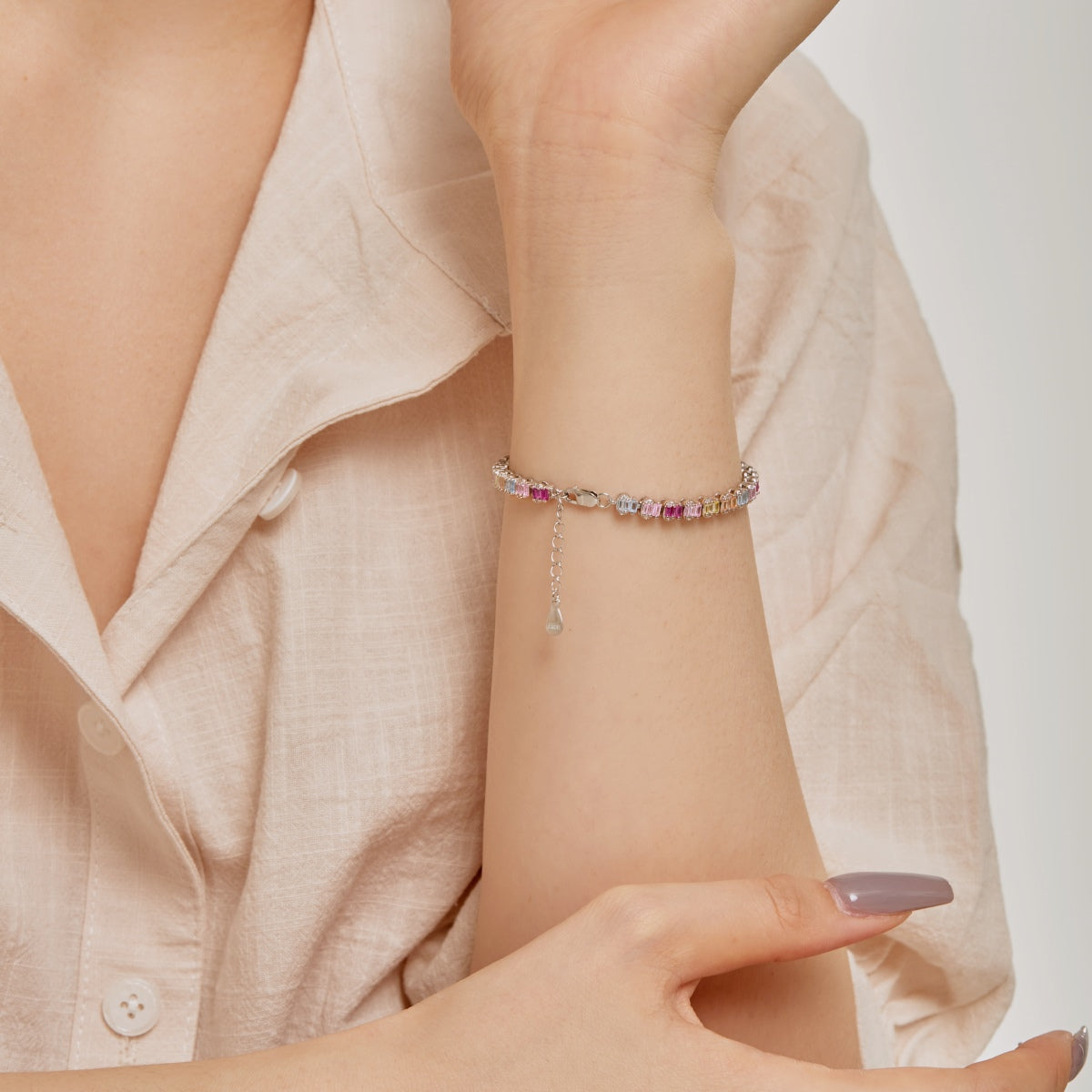 [Aurelle Style]Delicate Colorful Emerald Cut Party Bracelet