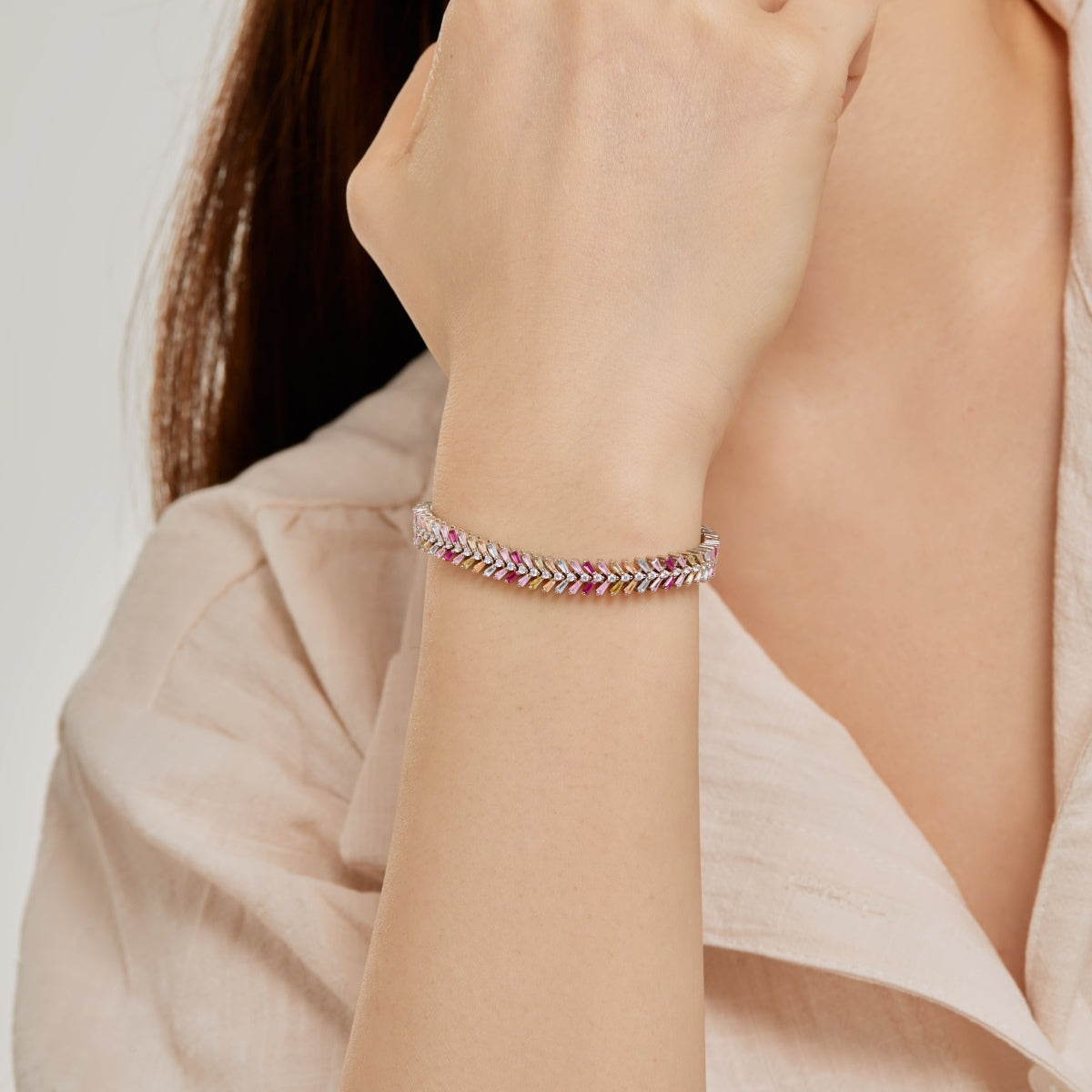 [Aurelle Style]Dainty Radiant Emerald Cut Daily Bracelet