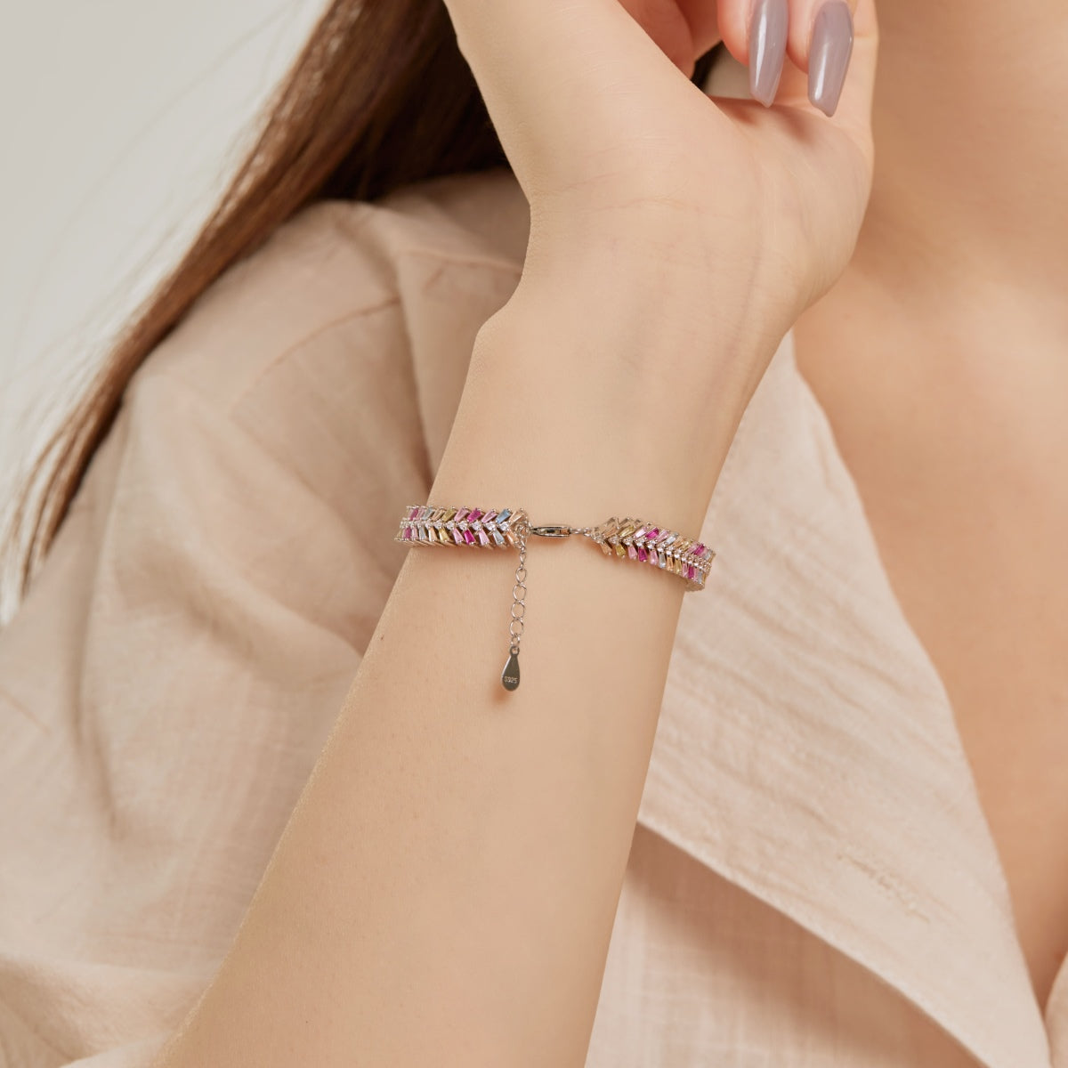 [Aurelle Style]Dainty Radiant Emerald Cut Daily Bracelet