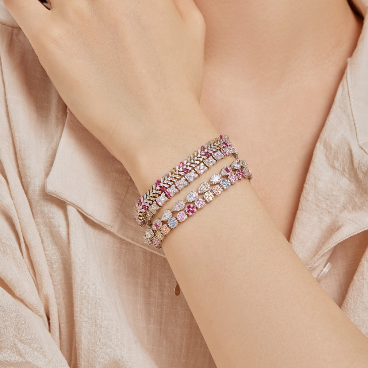 [Aurelle Style]Dainty Radiant Emerald Cut Daily Bracelet