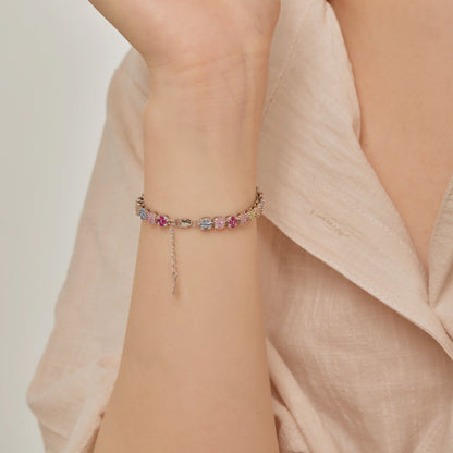 [Aurelle Style]Delicate Colorful Emerald Cut Daily Bracelet