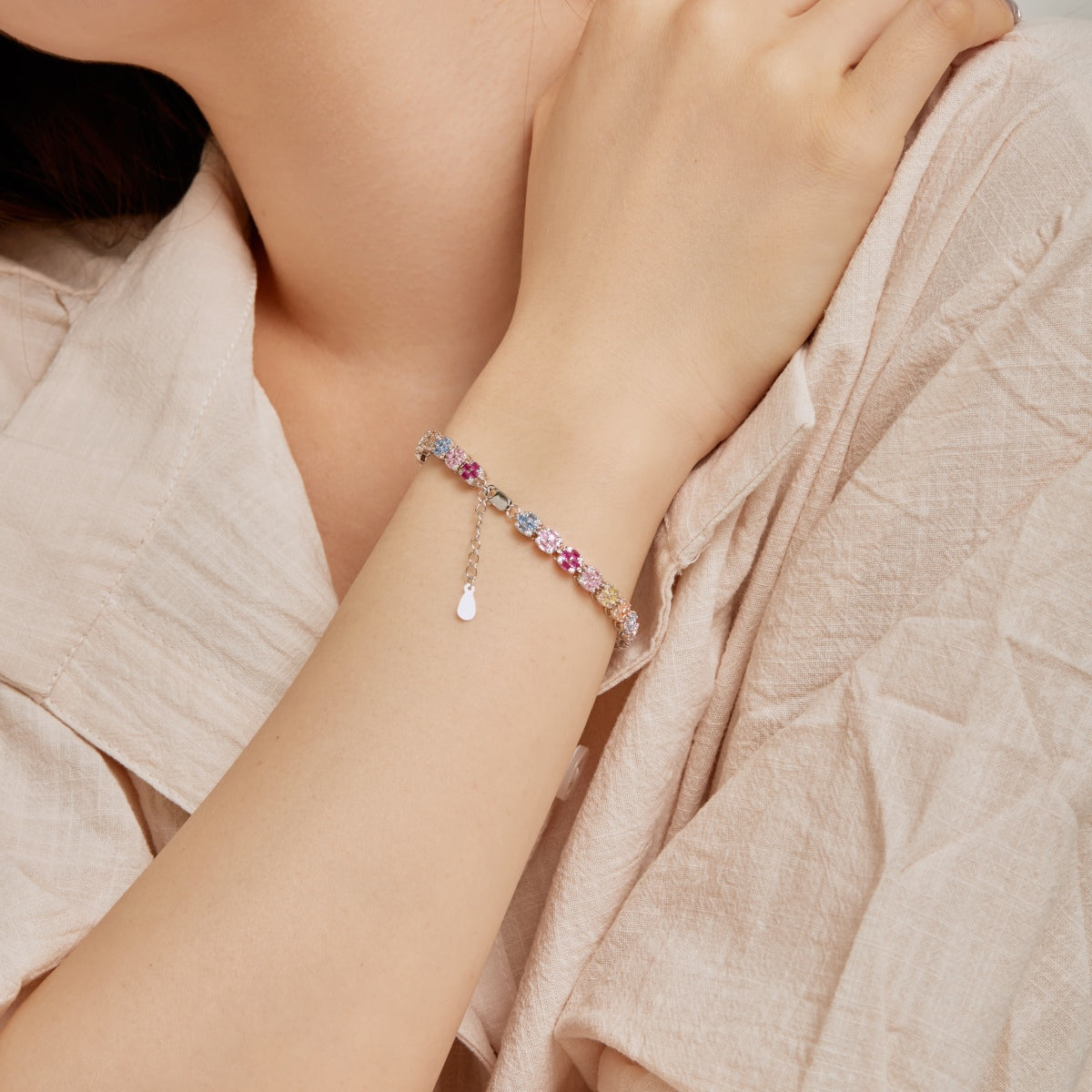 [Aurelle Style]Delicate Colorful Emerald Cut Daily Bracelet
