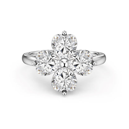 [Aurelle Style]Heart-shaped Four-Leaf Clover Ball Ring
