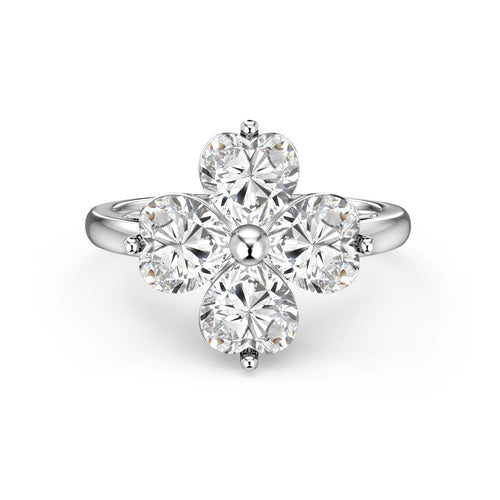 [Aurelle Style]Heart-shaped Four-Leaf Clover Ball Ring