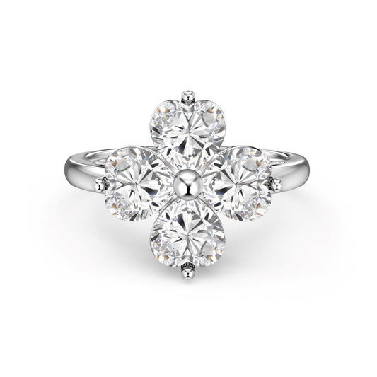 [Aurelle Style]Heart-shaped Four-Leaf Clover Ball Ring