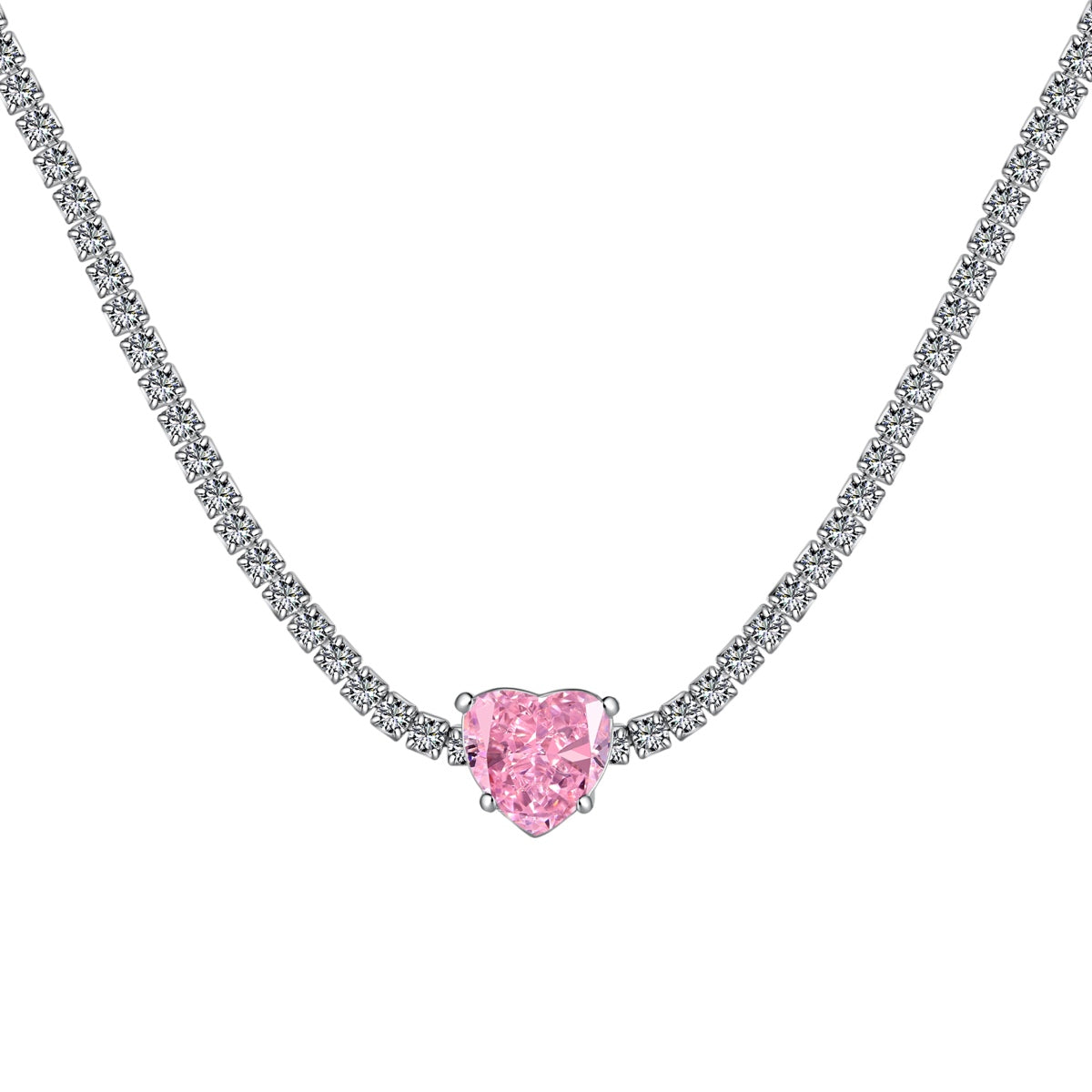 [Aurelle Style]2.0 Carat Sparkling Tennis Heart Cut Necklace