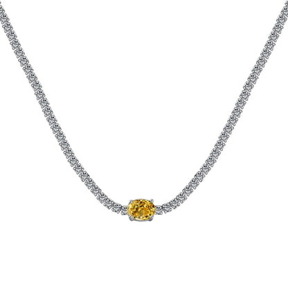 [Aurelle Style]1.0 Carat Shining Oval Cut Necklace
