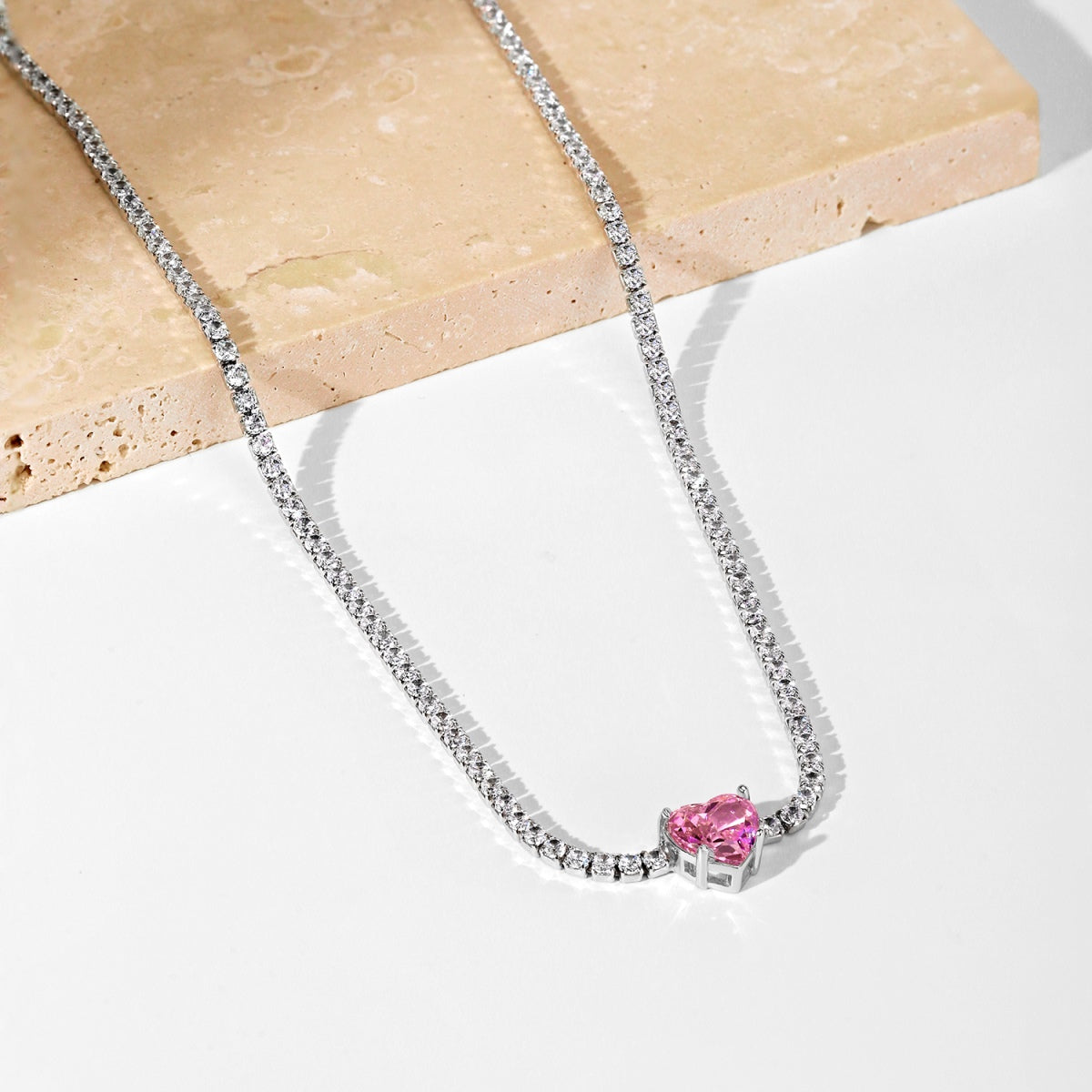 [Aurelle Style]2.0 Carat Sparkling Tennis Heart Cut Necklace