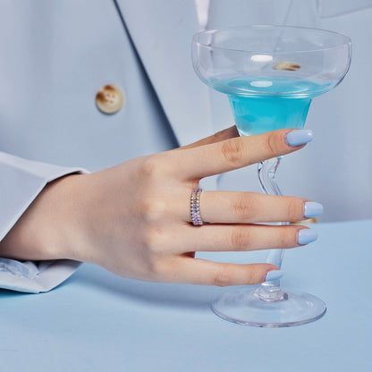 [Aurelle Style]Splashy Ornate Emerald Cut Cocktail Ring