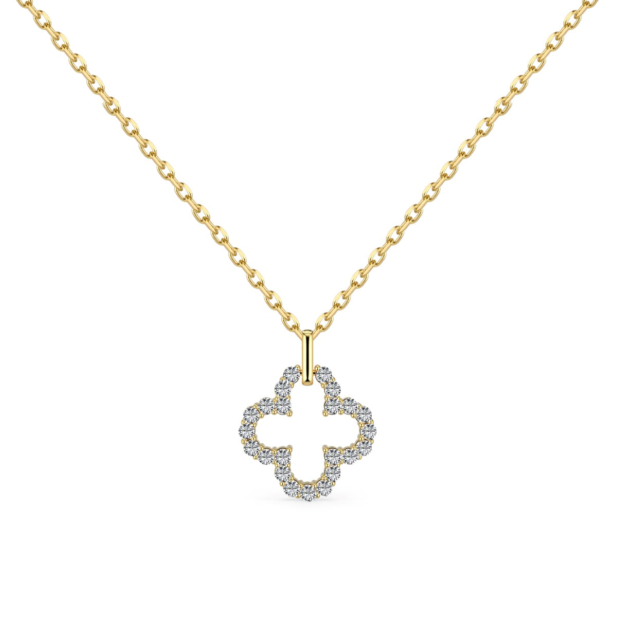 [Aurelle Style]Four-Leaf Clover Hollow Design Exquisite Necklace