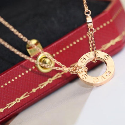 [Aurelle Style]LOVE NECKLACE ADJUSTABLE ROSE GOLD 2 DIAMOND