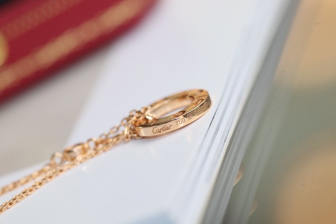 [Aurelle Style]LOVE NECKLACE ADJUSTABLE ROSE GOLD 2 DIAMOND