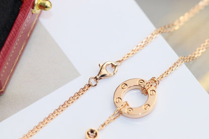[Aurelle Style]LOVE NECKLACE ADJUSTABLE ROSE GOLD 2 DIAMOND