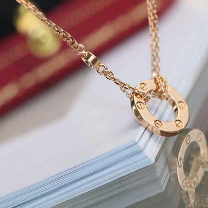 [Aurelle Style]LOVE NECKLACE ADJUSTABLE ROSE GOLD 2 DIAMOND
