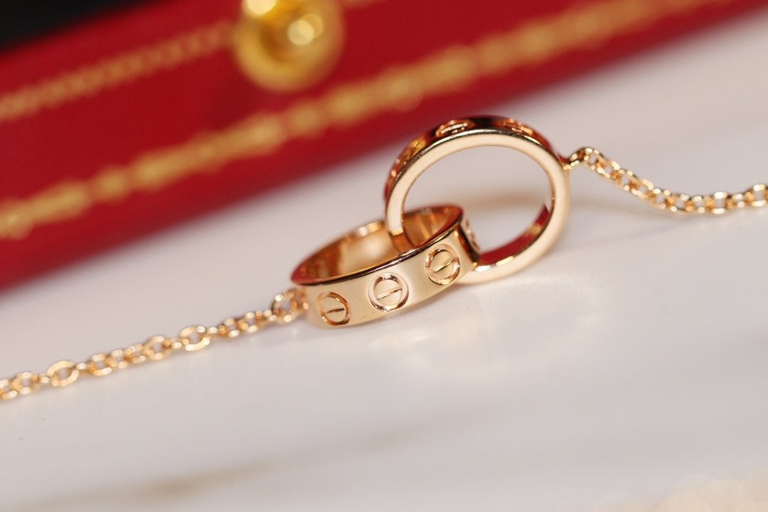 [Aurelle Style]LOVE NECKLACE PINK GOLD AND SILVER