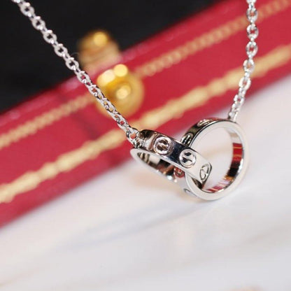 [Aurelle Style]LOVE NECKLACE PINK GOLD AND SILVER