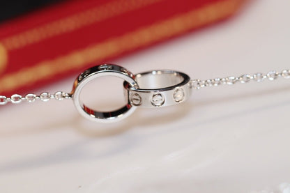 [Aurelle Style]LOVE NECKLACE PINK GOLD AND SILVER