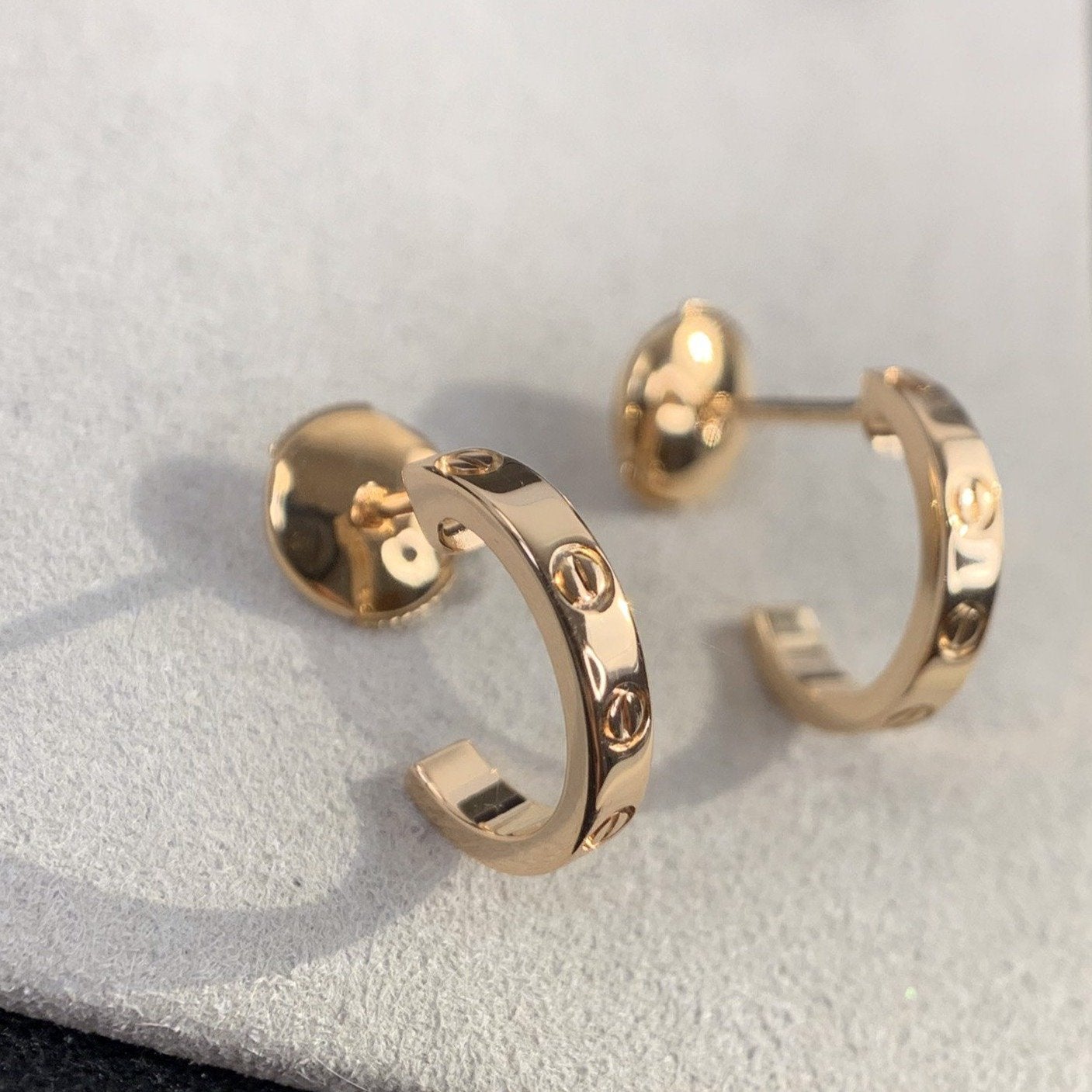 [Aurelle Style]LOVE EARRINGS 2.65MM PINK GOLD
