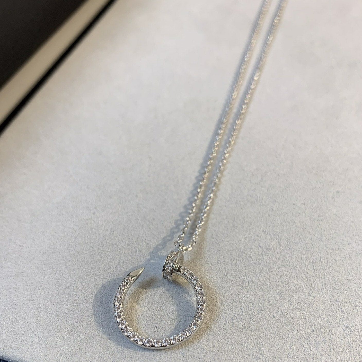 [Aurelle Style]JUSTE NECKLACE SILVER DIAMONDS