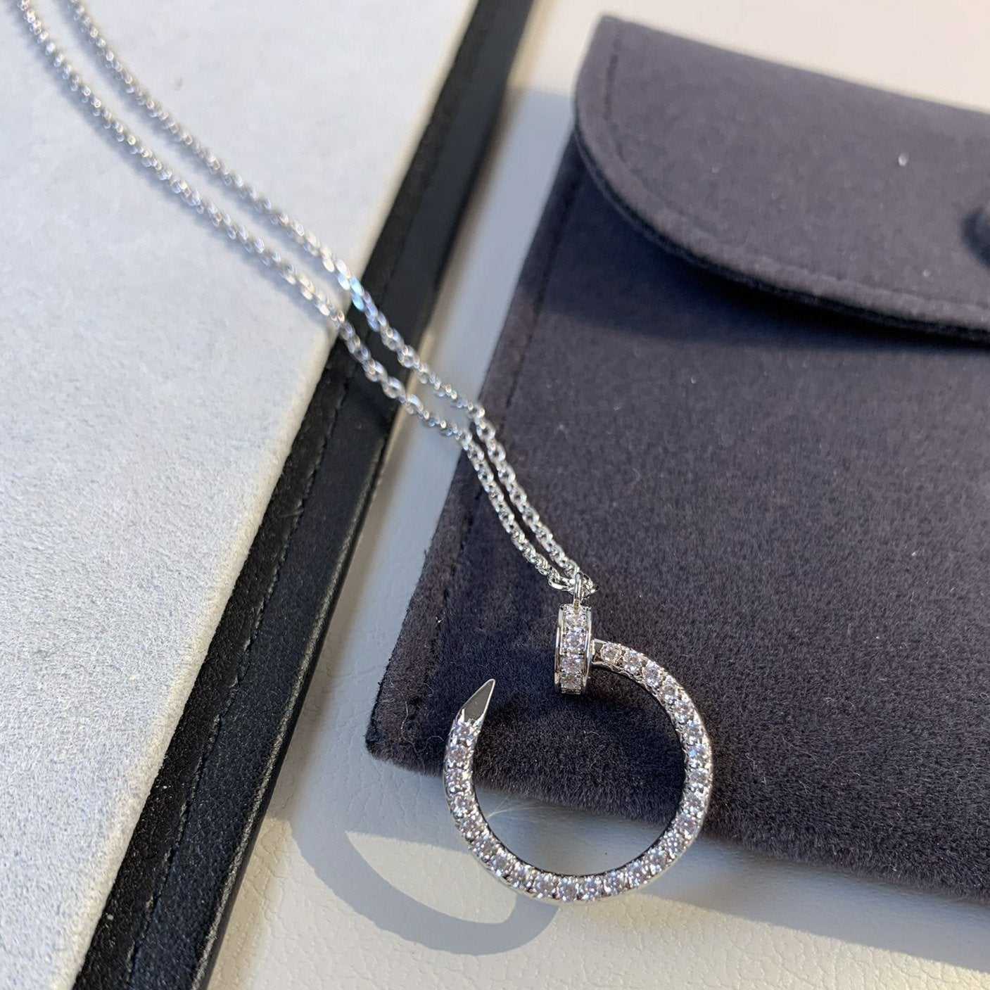 [Aurelle Style]JUSTE NECKLACE SILVER DIAMONDS