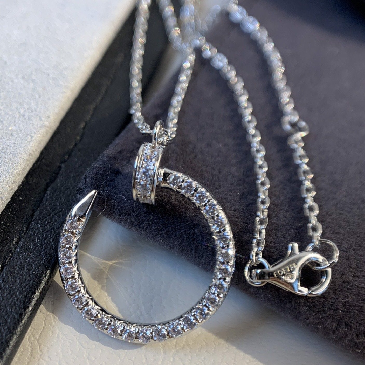 [Aurelle Style]JUSTE NECKLACE SILVER DIAMONDS