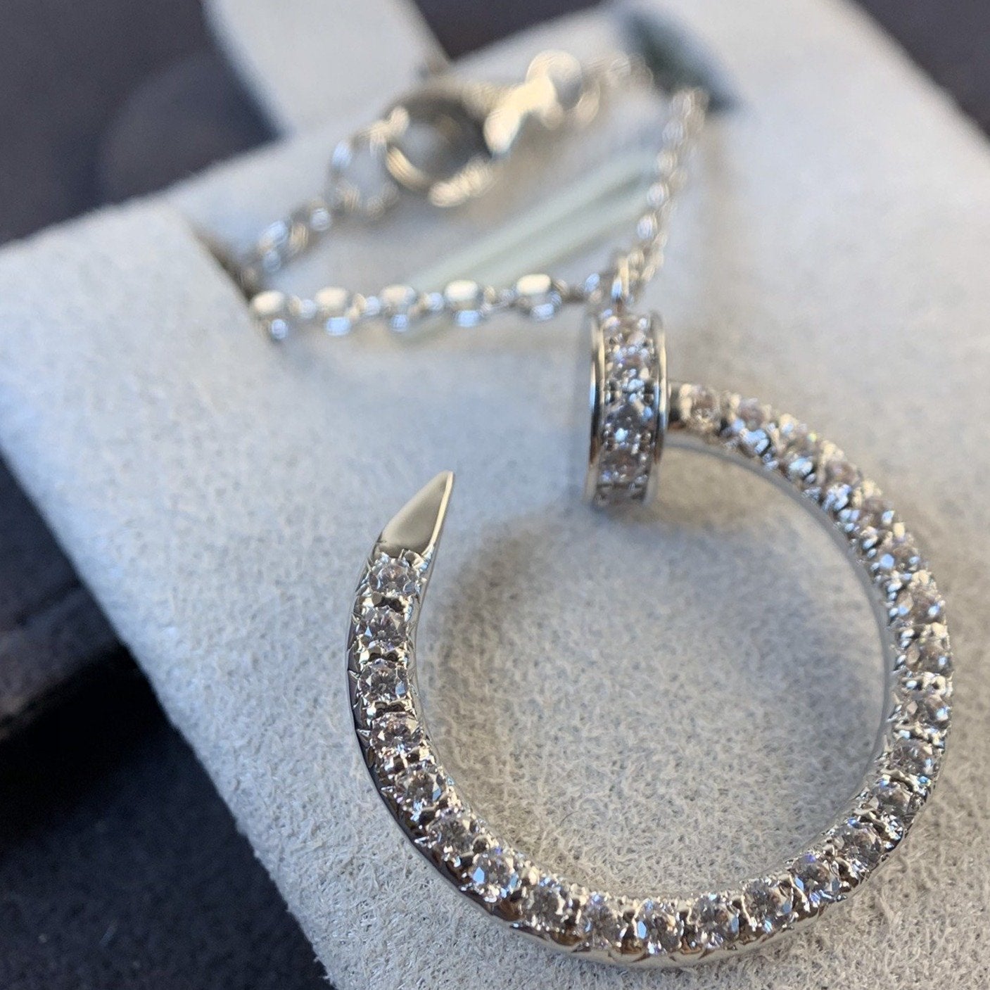 [Aurelle Style]JUSTE NECKLACE SILVER DIAMONDS
