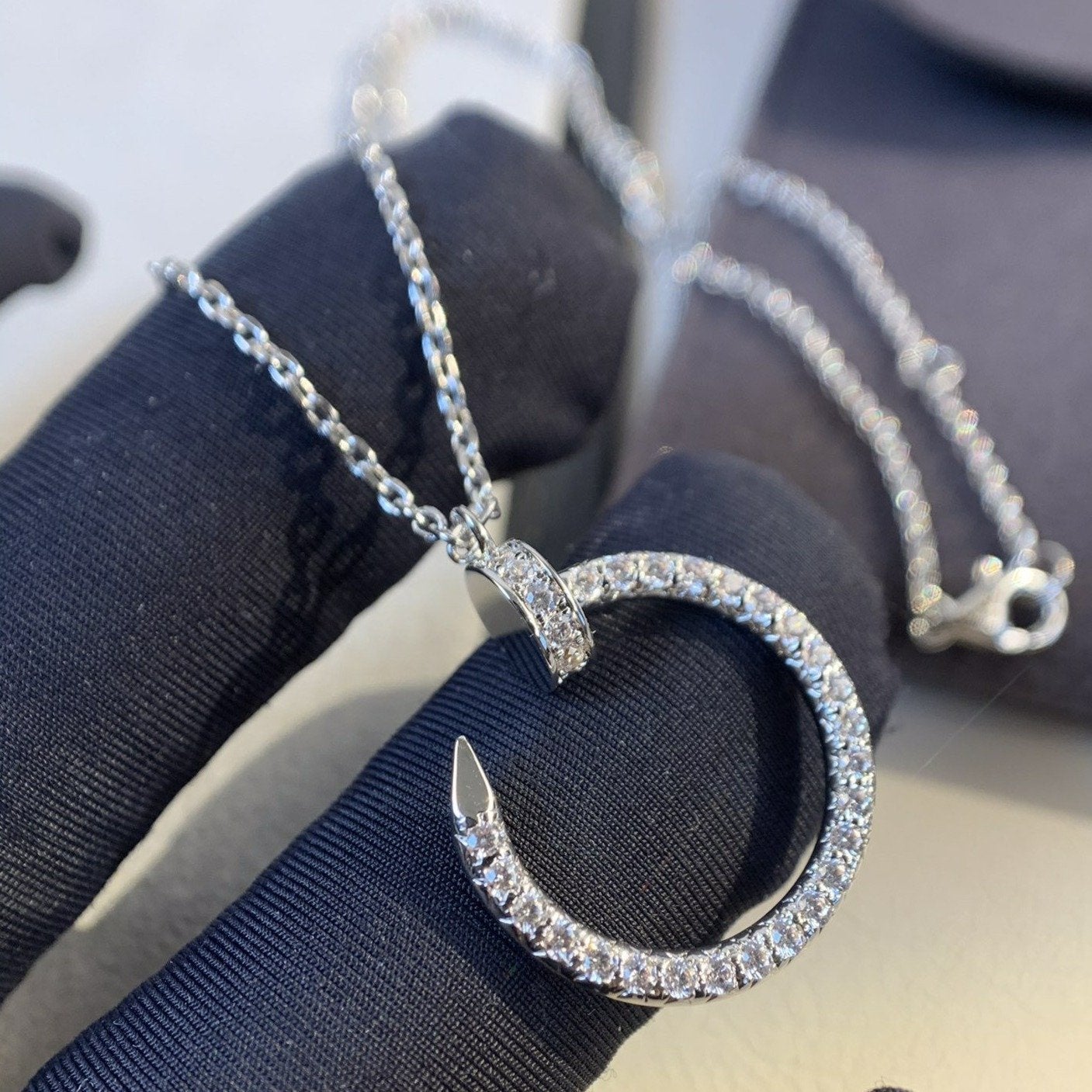 [Aurelle Style]JUSTE NECKLACE SILVER DIAMONDS