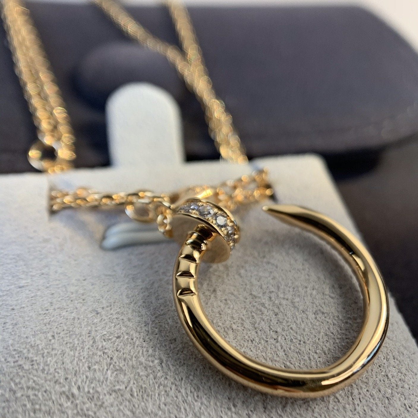 [Aurelle Style]JUSTE NECKLACE PINK GOLD DIAMONDS