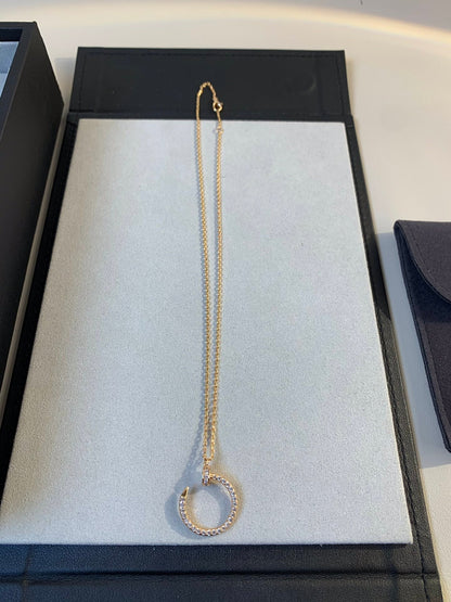 [Aurelle Style]JUSTE NECKLACE PINK GOLD DIAMONDS