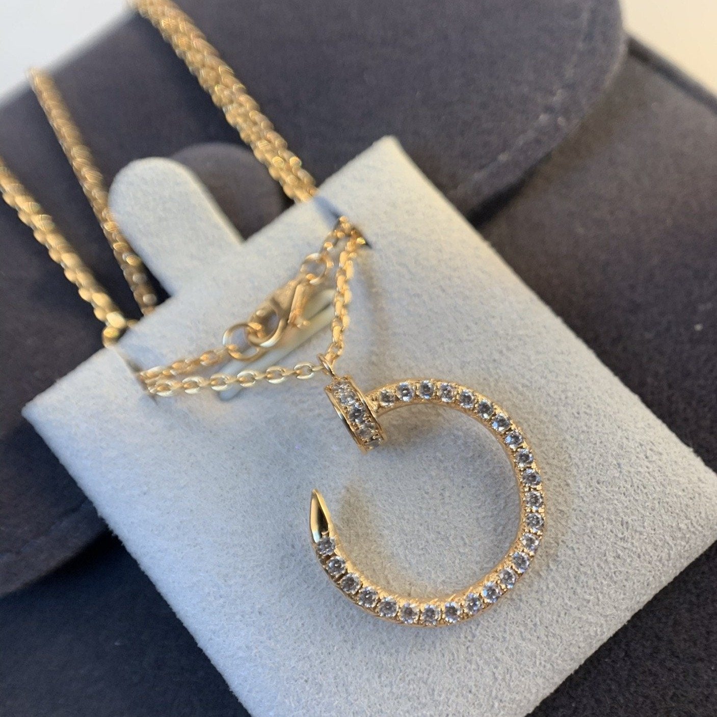 [Aurelle Style]JUSTE NECKLACE PINK GOLD DIAMONDS