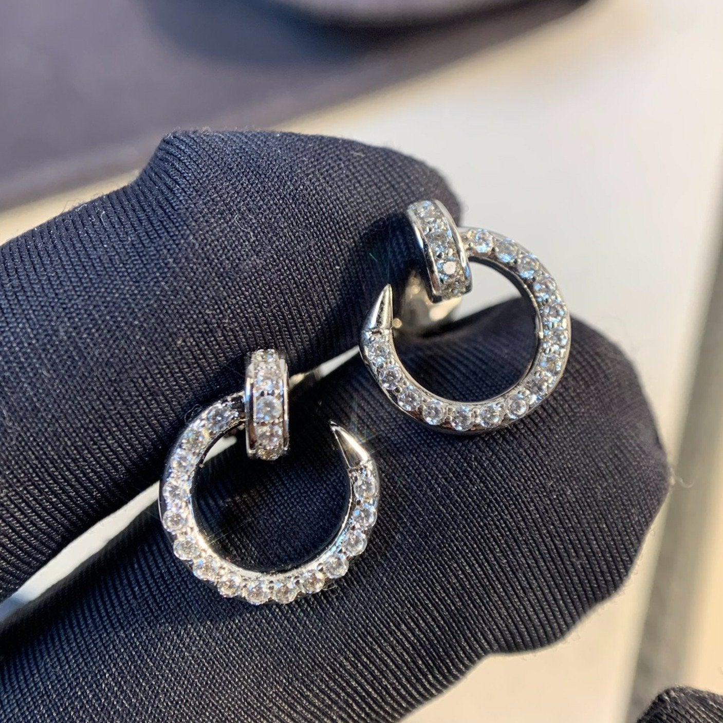 [Aurelle Style]JUSTE EARRINGS SILVER DIAMONDS